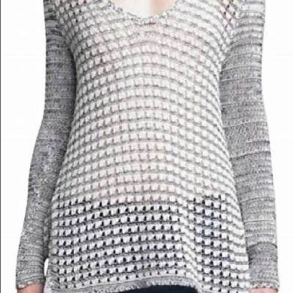 Helmut Lang- Luminous Cord Open Knit Sweater Crew Neck Silver & Black - Picture 11 of 12
